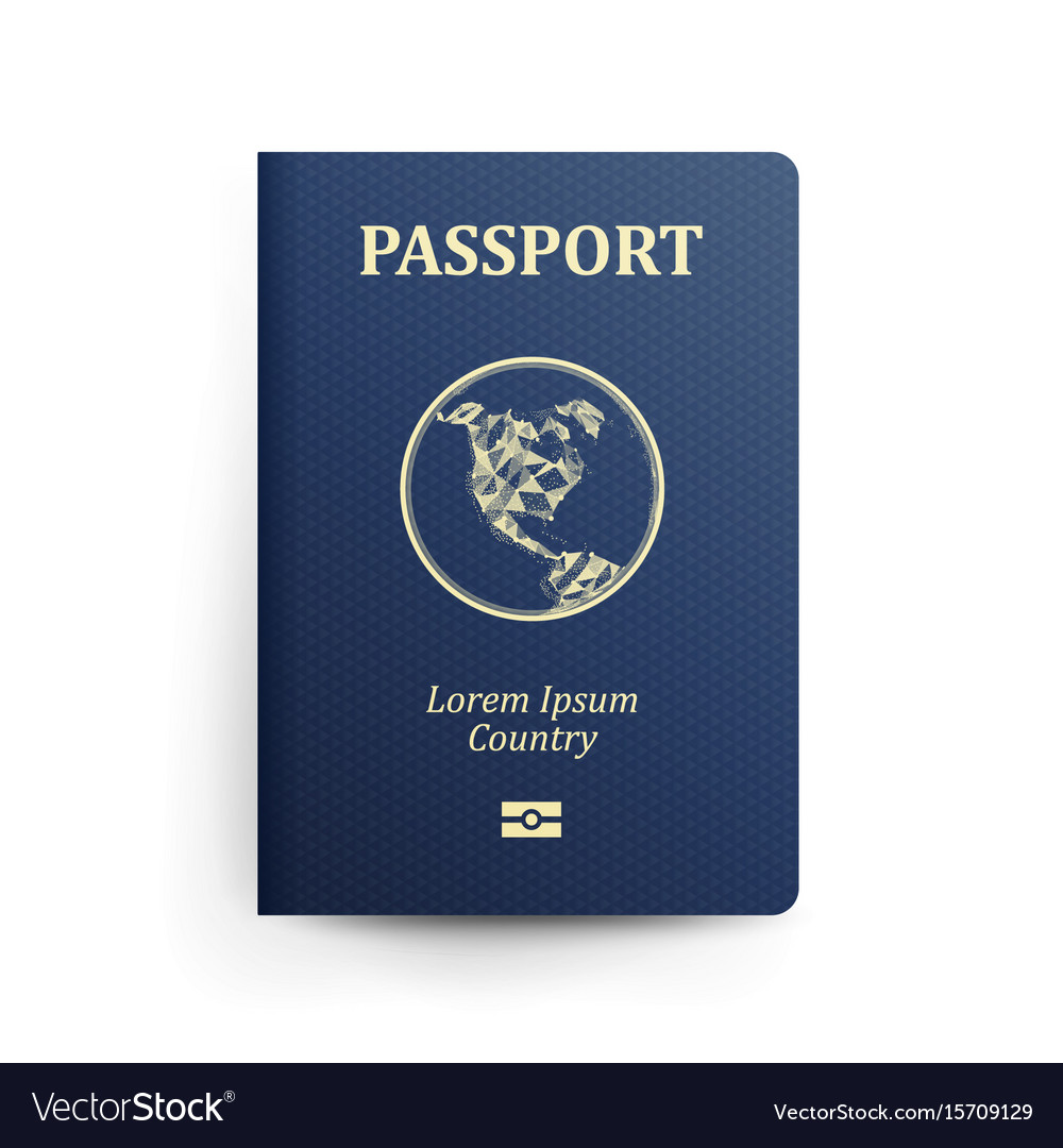 Passport with map realistic