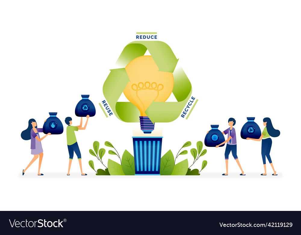 People throw garbage in the trash for initial vector image People throw garbage in the trash for initial