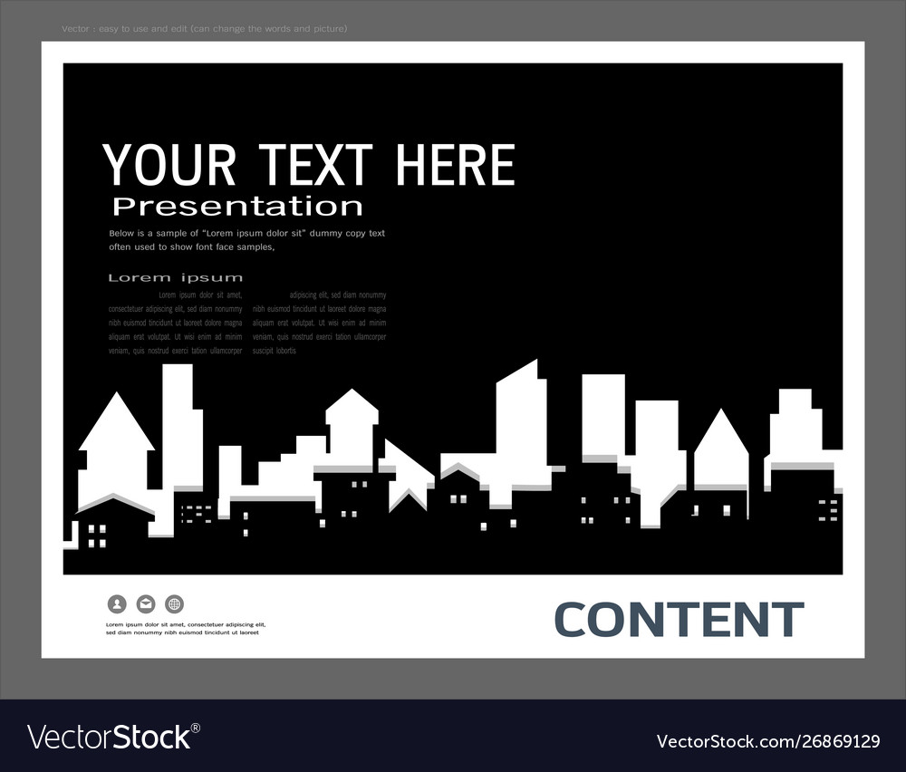 Presentation design template vector image Presentation design template
