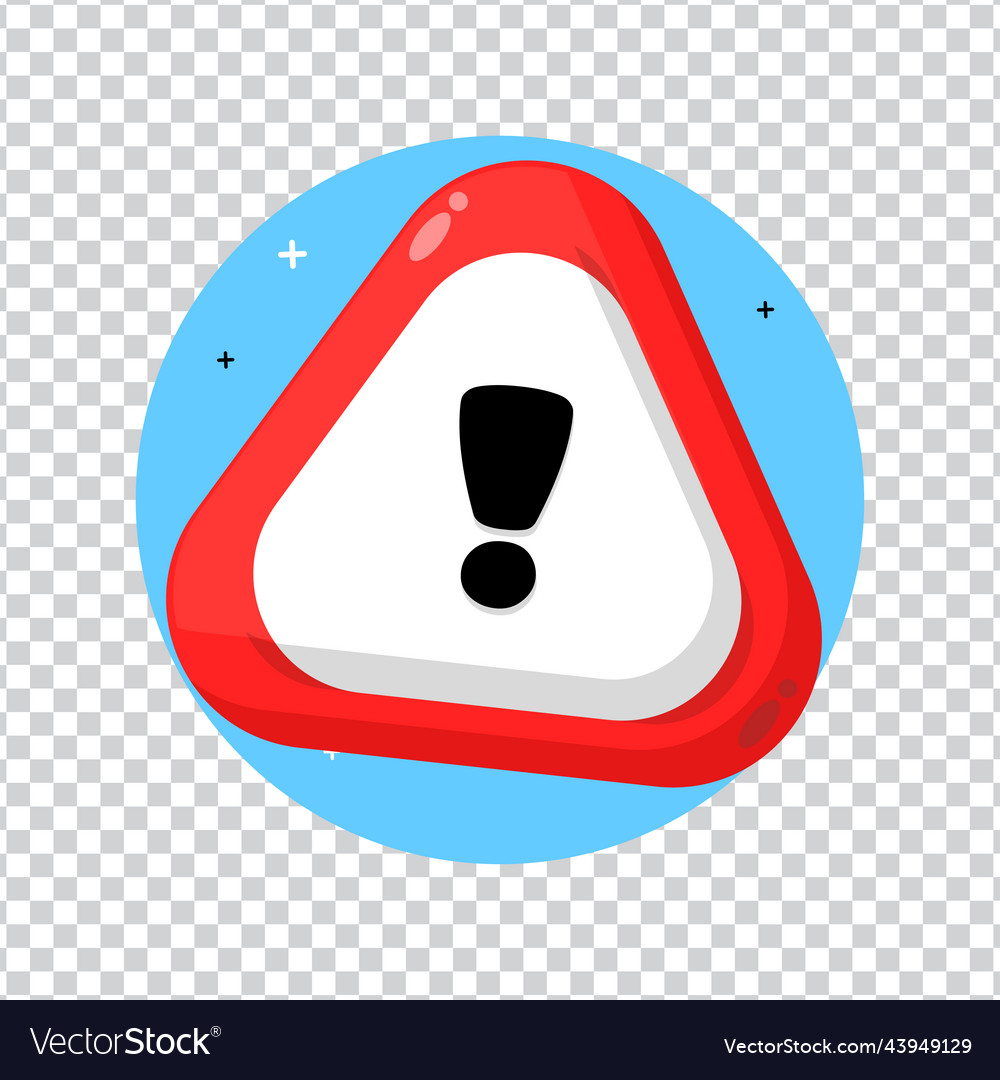 Red triangle warning sign on blank background