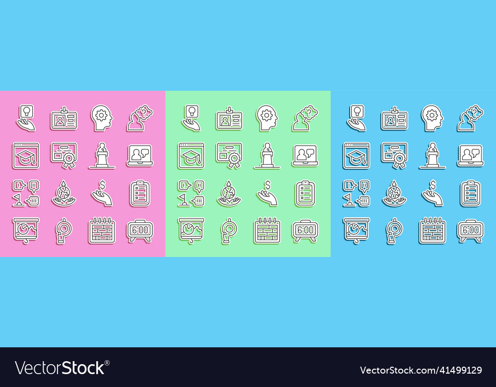 Set line digital alarm clock to do list Vector Image Set line digital alarm clock to do list