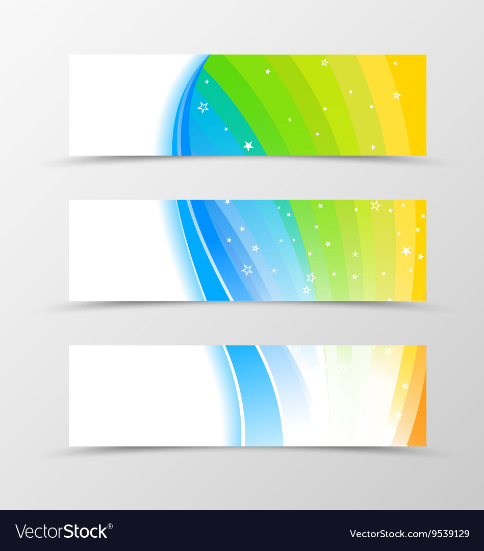 Set of banner rainbow design