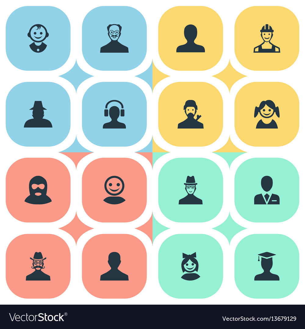 Set of simple avatar icons