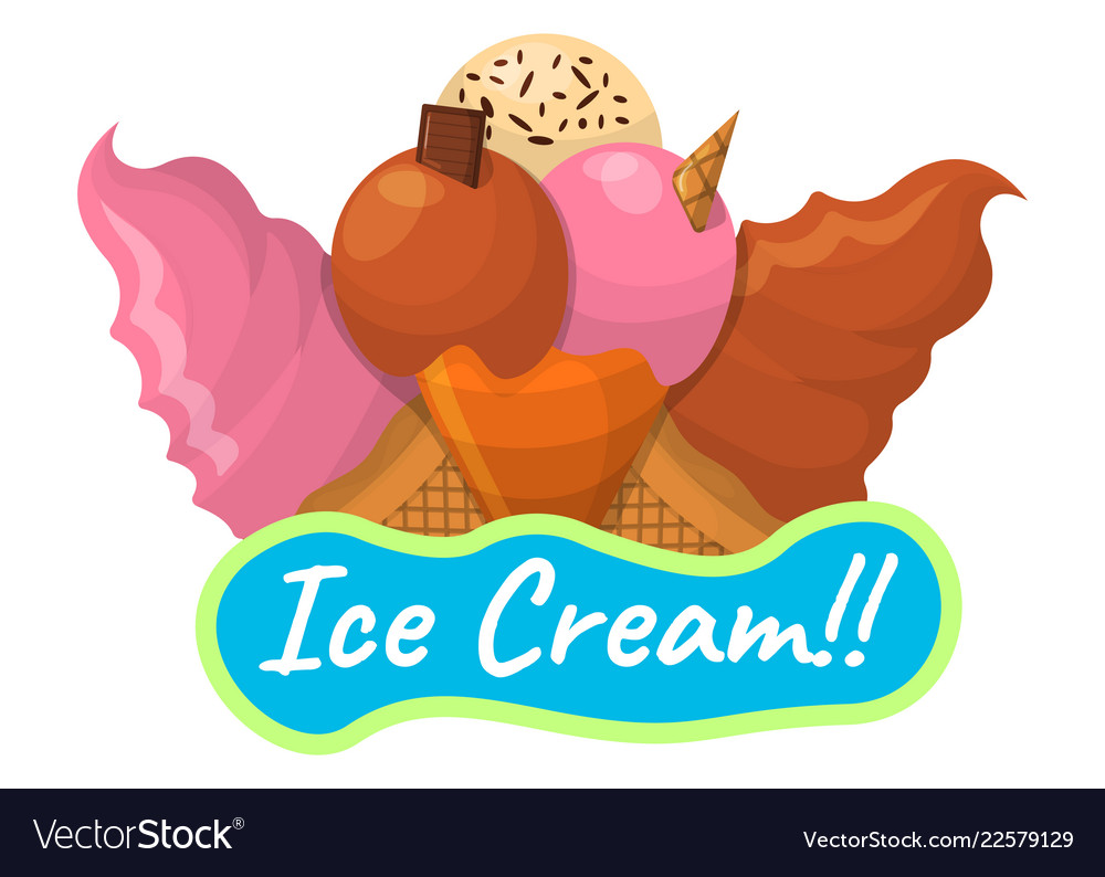 Sommer Sundae Logo und Label für Eisgeschäft