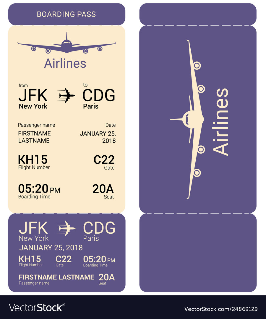 Violet boarding pass