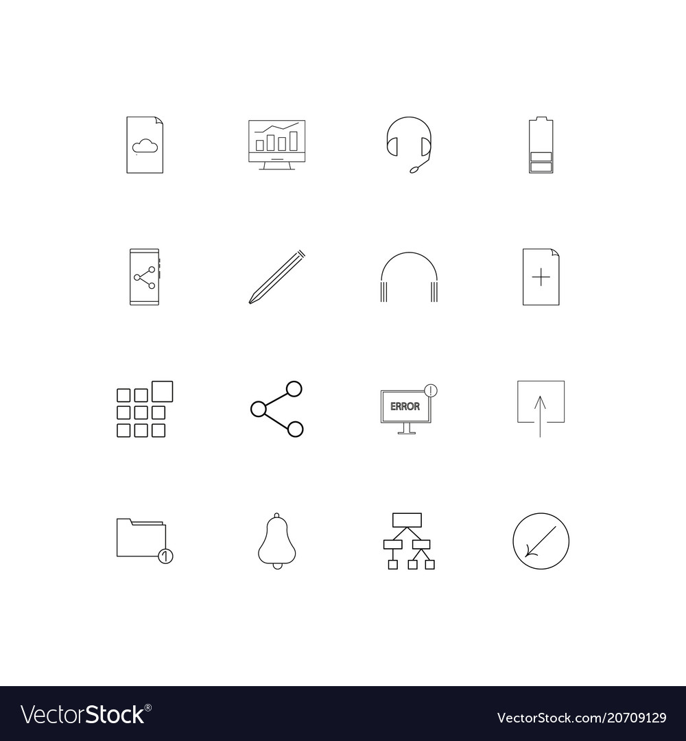 Web applications simple linear icons set outlined