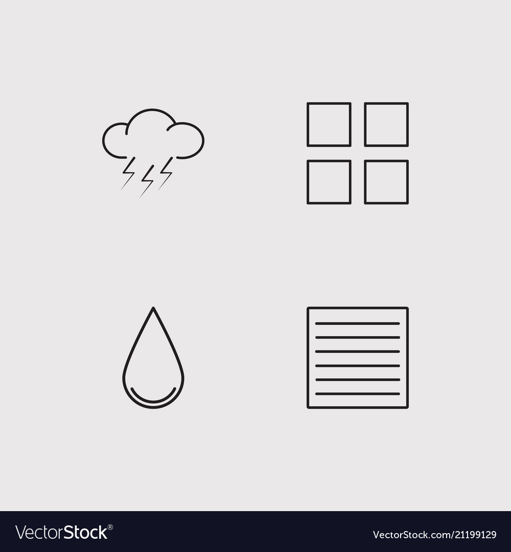 Web simple linear icons set outlined