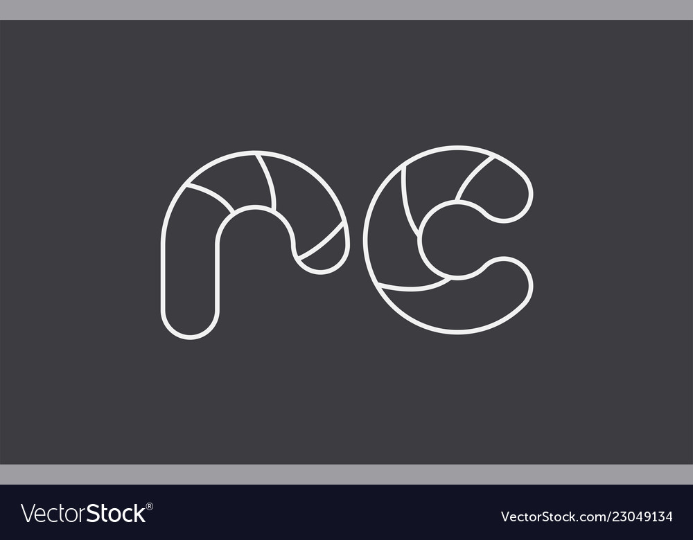 Alphabet letter rc r c combination black white