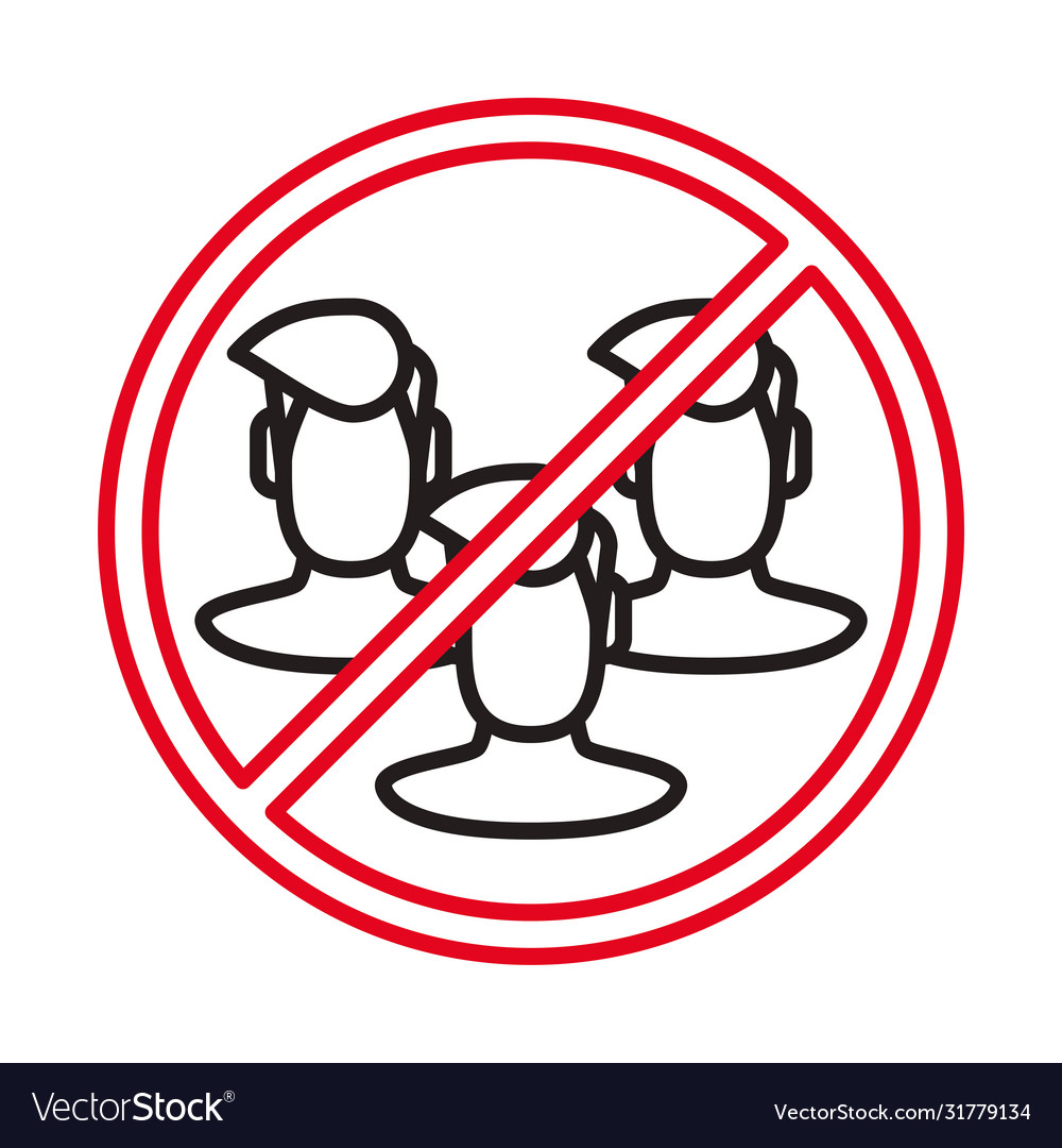 Avoid crowds signal line style icon Vector Image Avoid crowds signal line style icon
