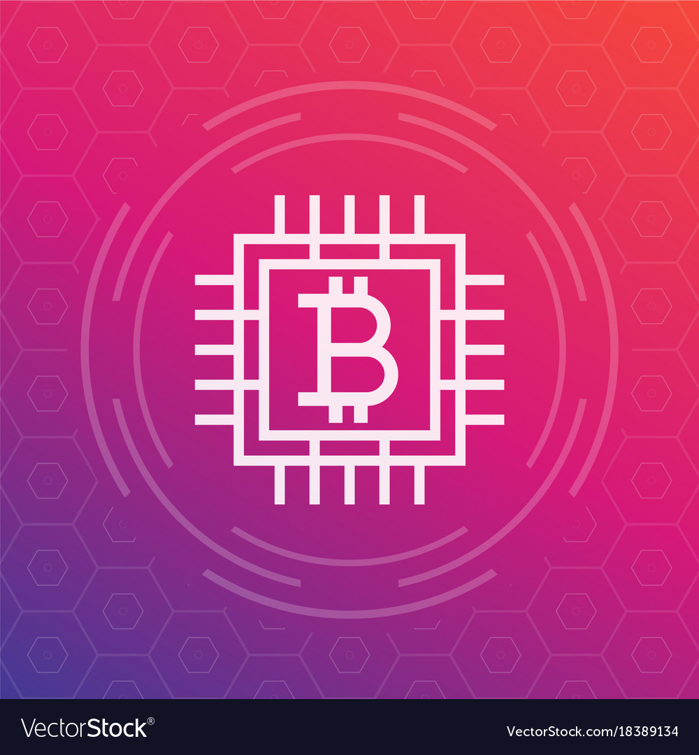 Bitcoin icon linear style