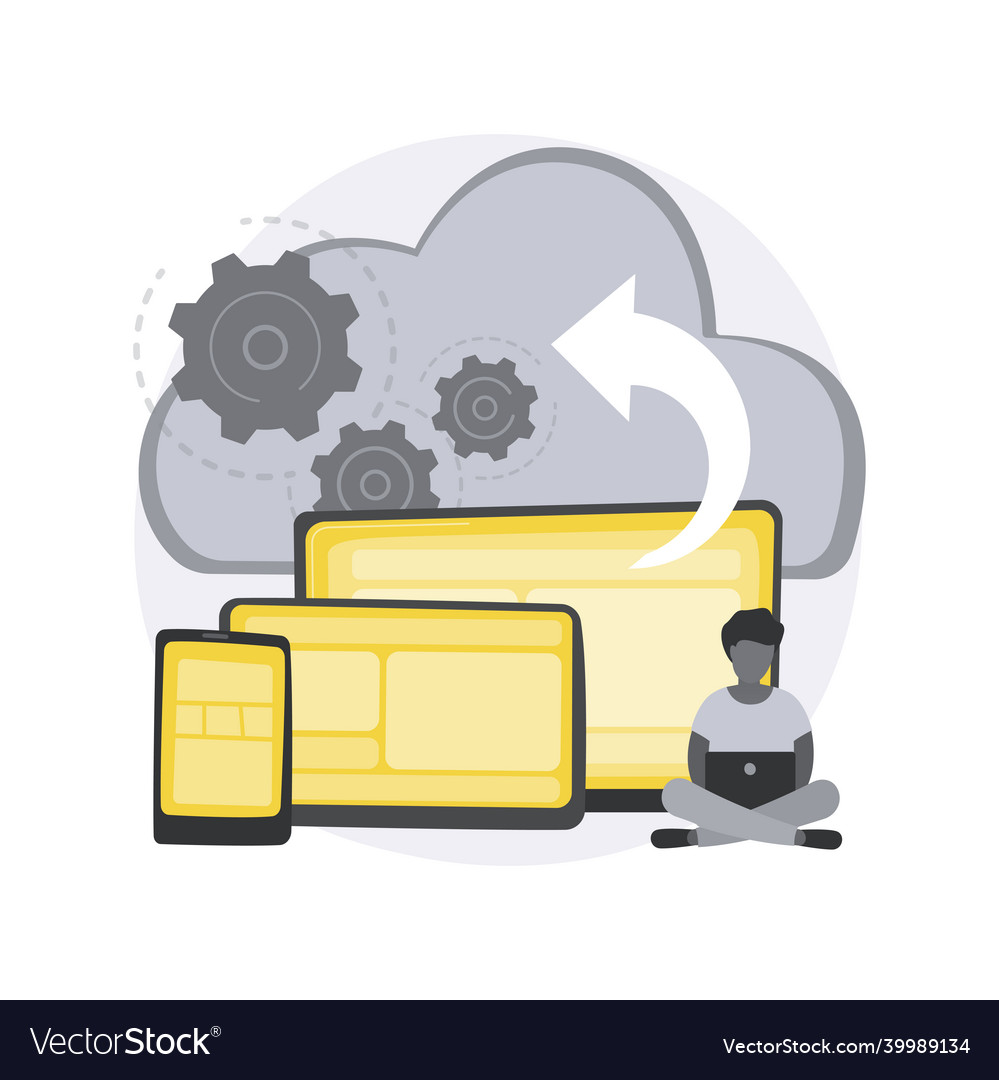 Cloud based engine abstract concept vector image Cloud based engine abstract concept