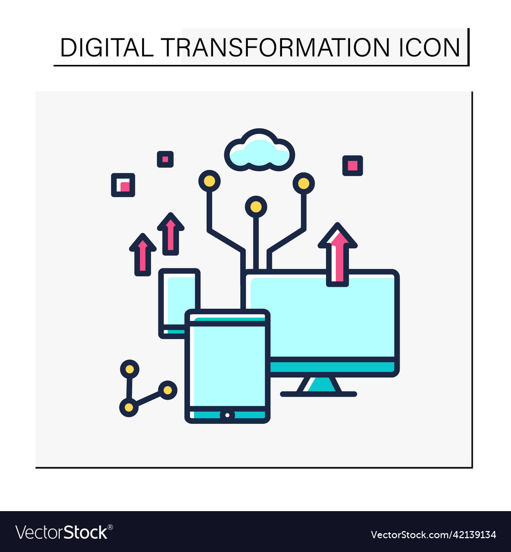 Cloud storage color icon