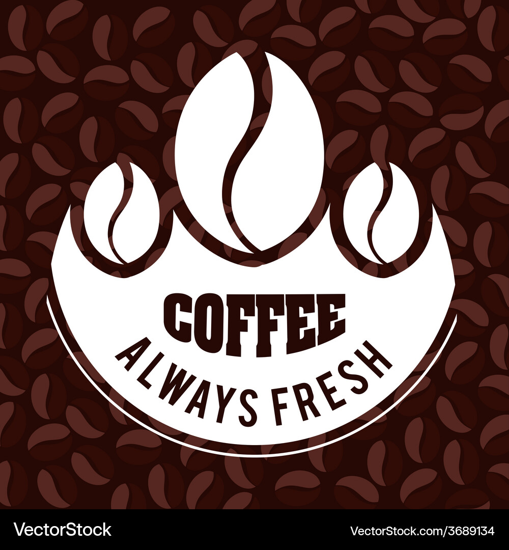 Coffee design over brown background Royalty Free Vector