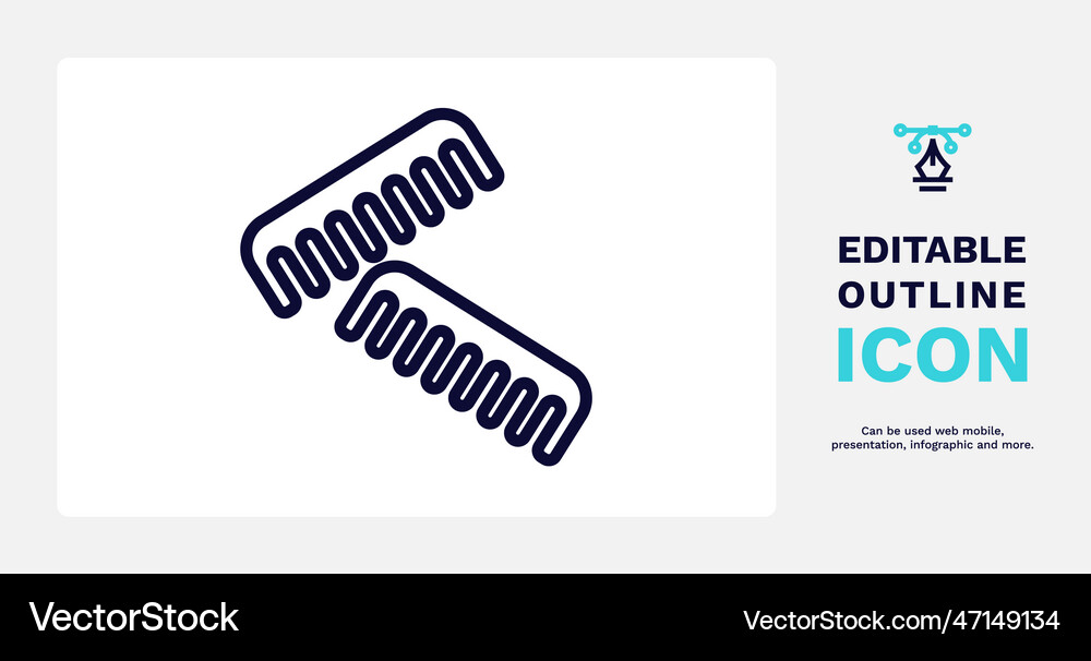Combs icon thin line icon from tools Royalty Free Vector