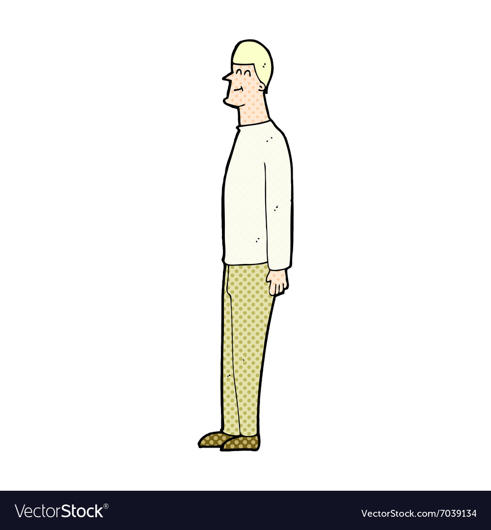 Comic cartoon tall man Royalty Free Vector Image