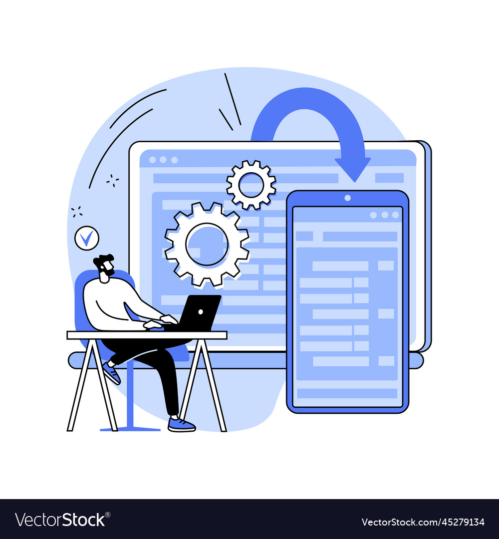 Cross-platform software abstract concept vector image Cross-platform software abstract concept