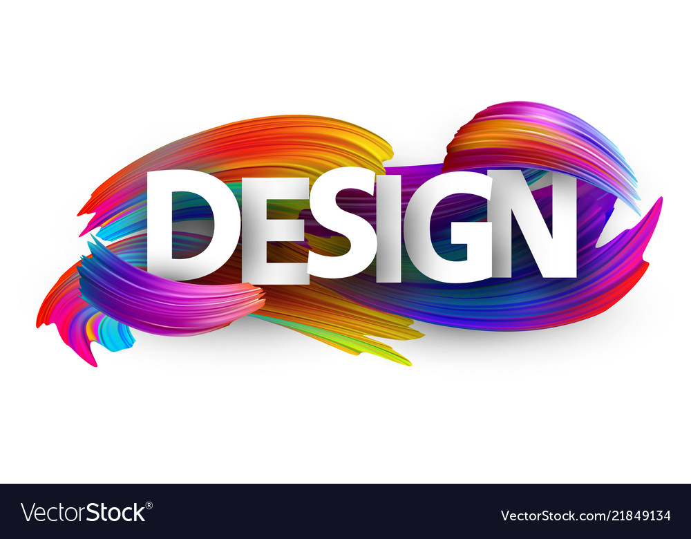 Design paper poster with colorful brush strokes