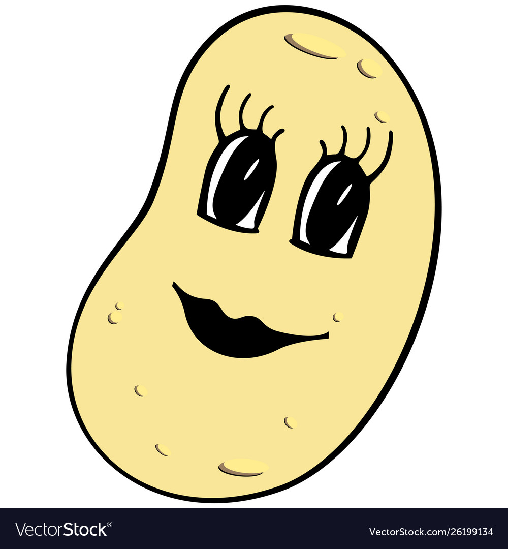 Funny cartoon potato