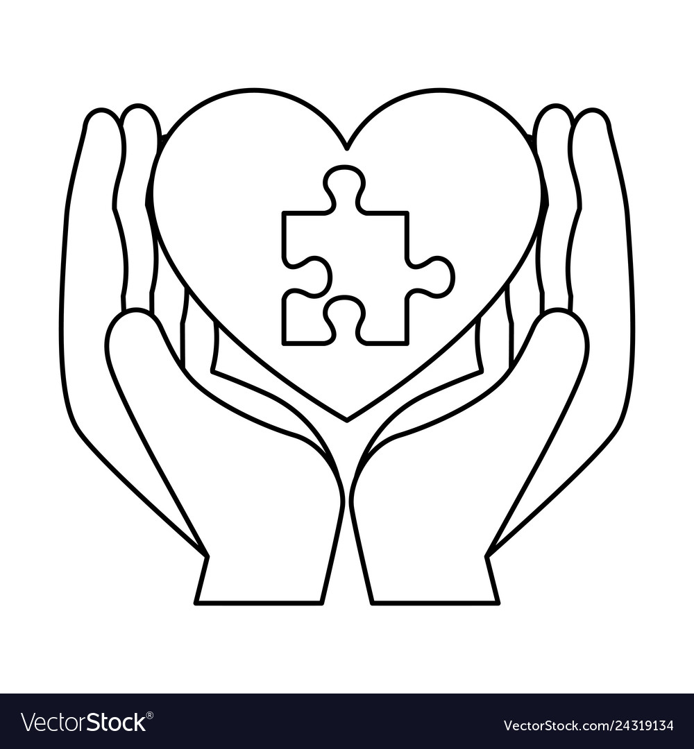 Hands lifting heart with puzzle attached solution