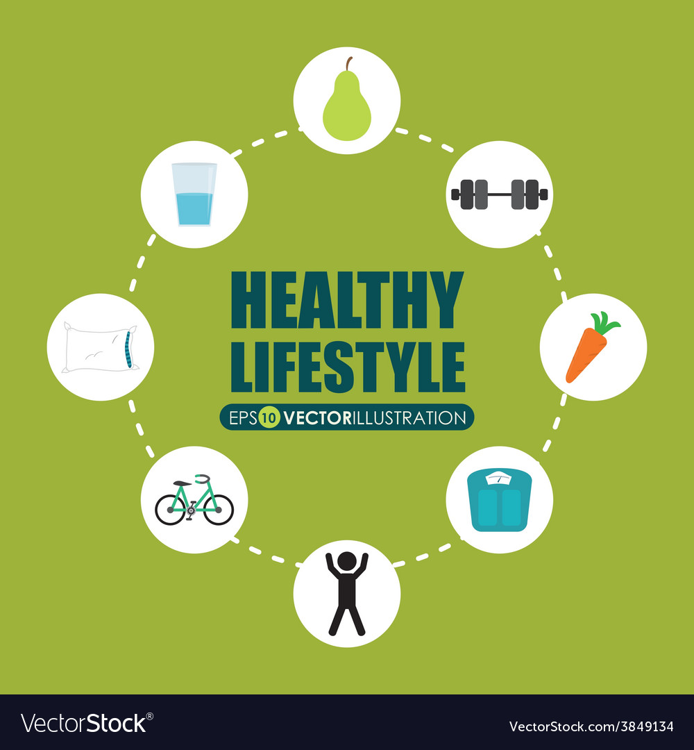 Healthy lifestyle Royalty Free Vector Image - VectorStock