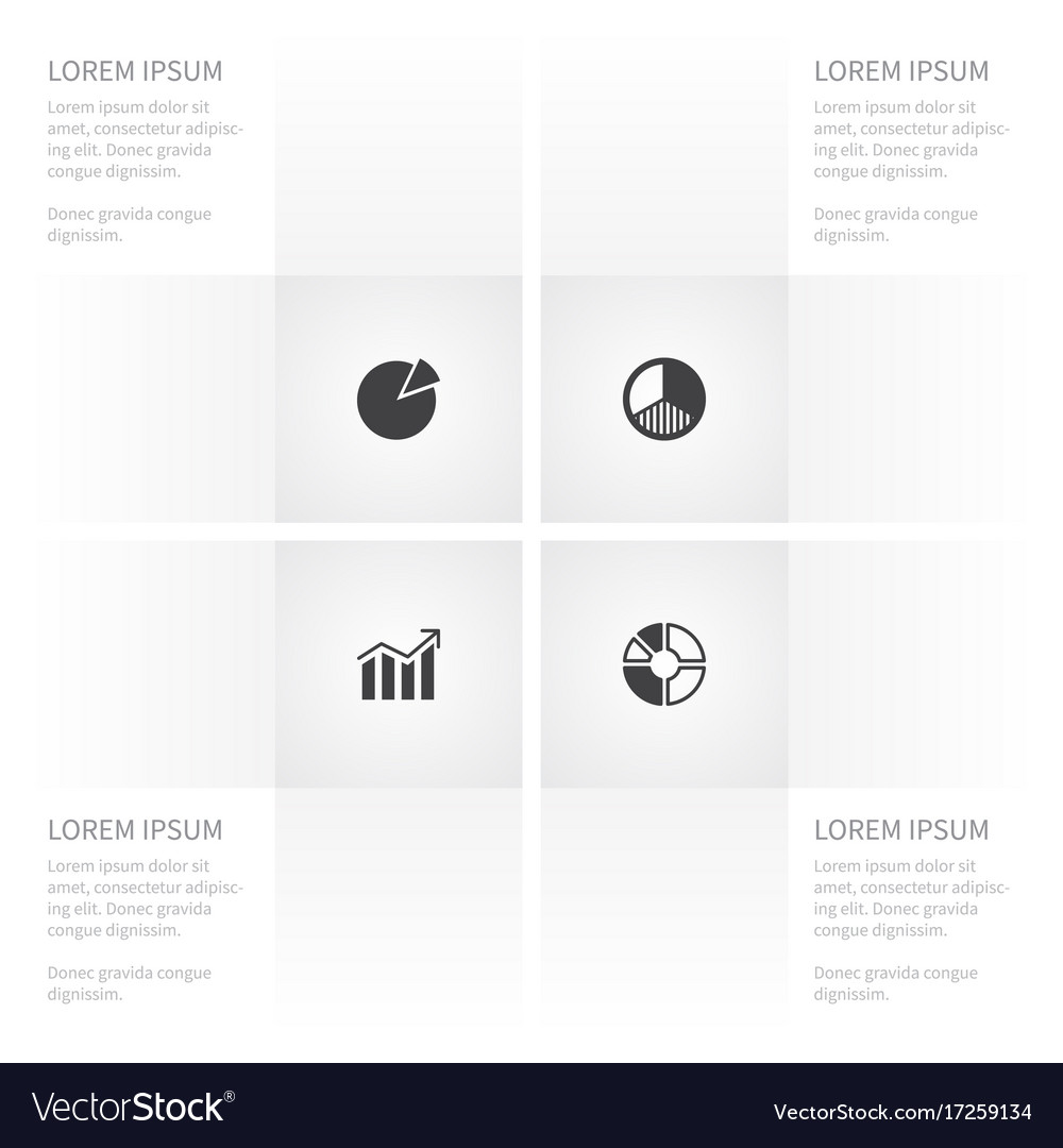 Icon chart set of growth report segment