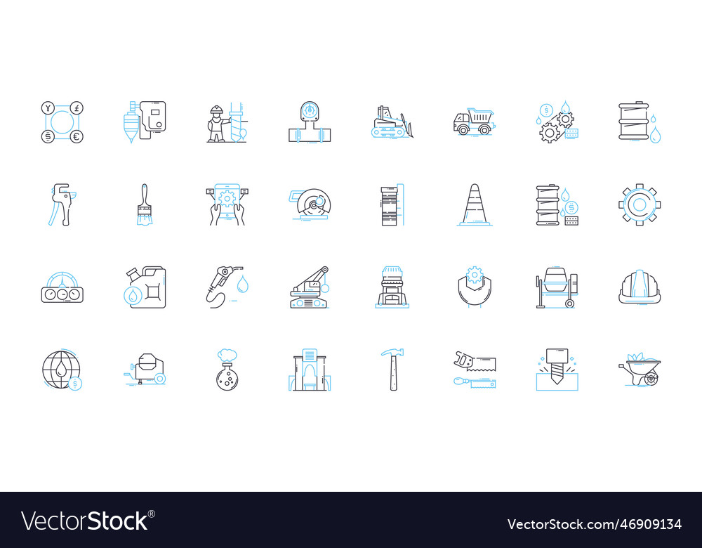 Intelligent design linear icons set creationism vector image Intelligent design linear icons set creationism
