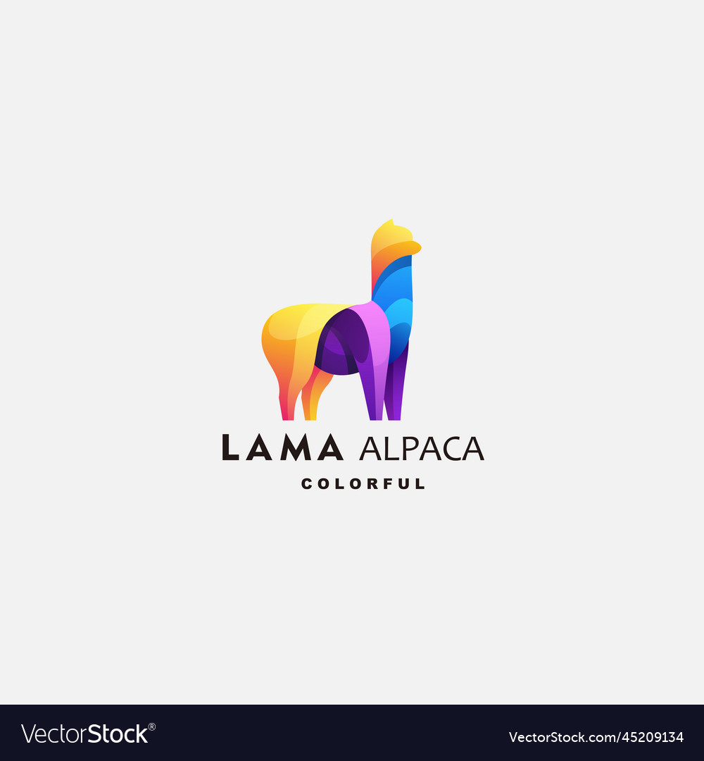 Lama logo design gradient template Royalty Free Vector Image