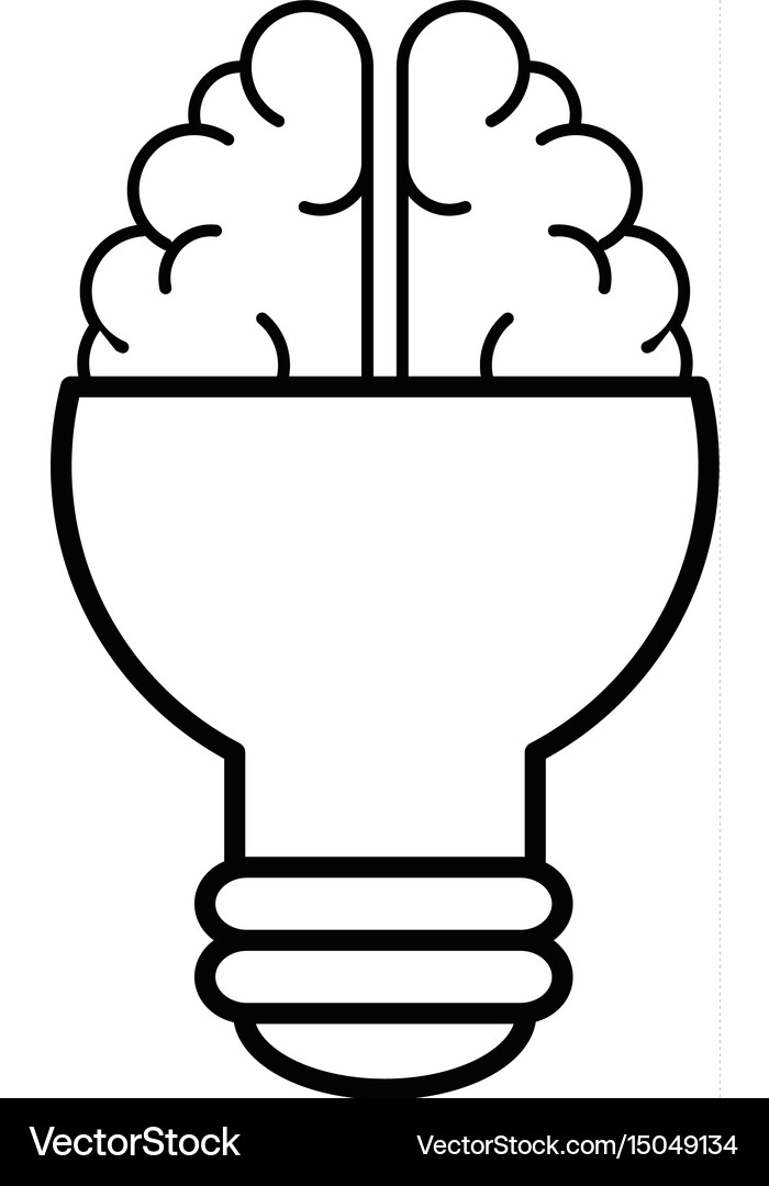 Light bulb brain idea Royalty Free Vector Image