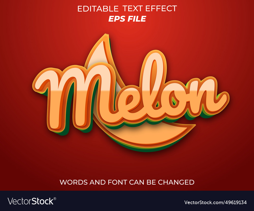 Melon text effect font editable typography 3d