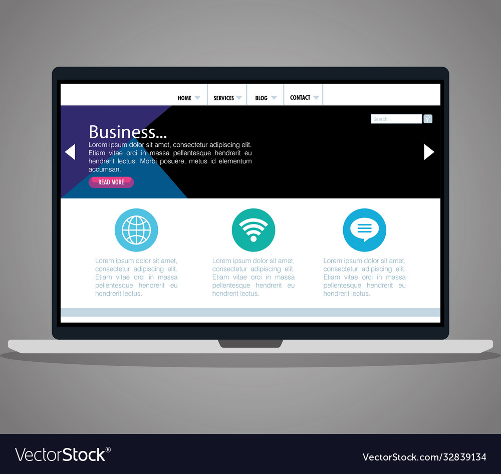 Mockup responsive web concept website development vector image Mockup responsive web concept website development
