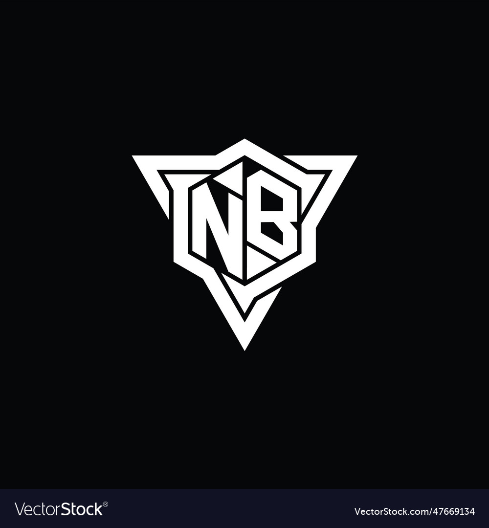 Nb logo monogram hexagon shape with triangle