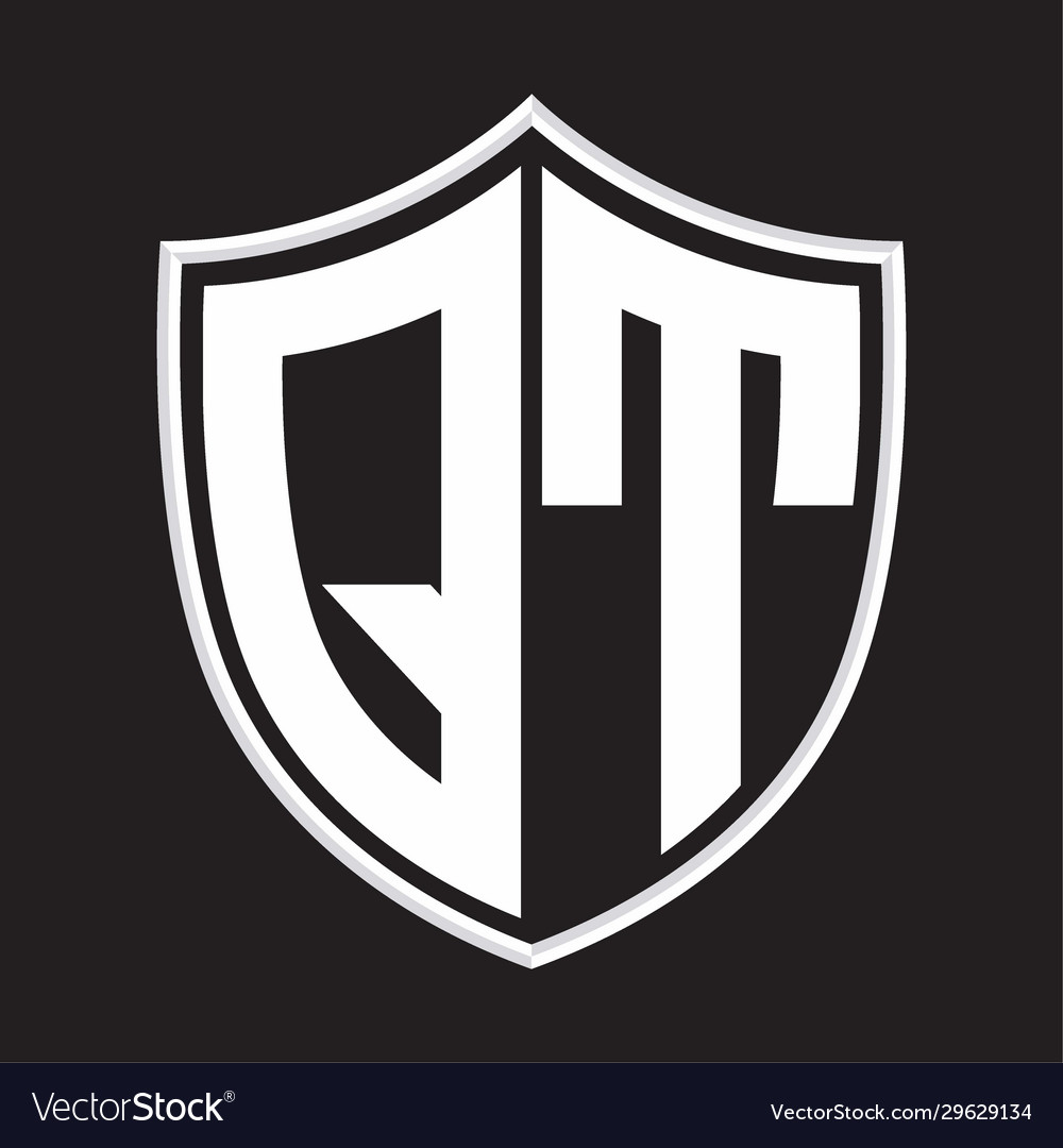 Qt logo monogram with shield shape isolated Vector Image Qt logo monogram with shield shape isolated