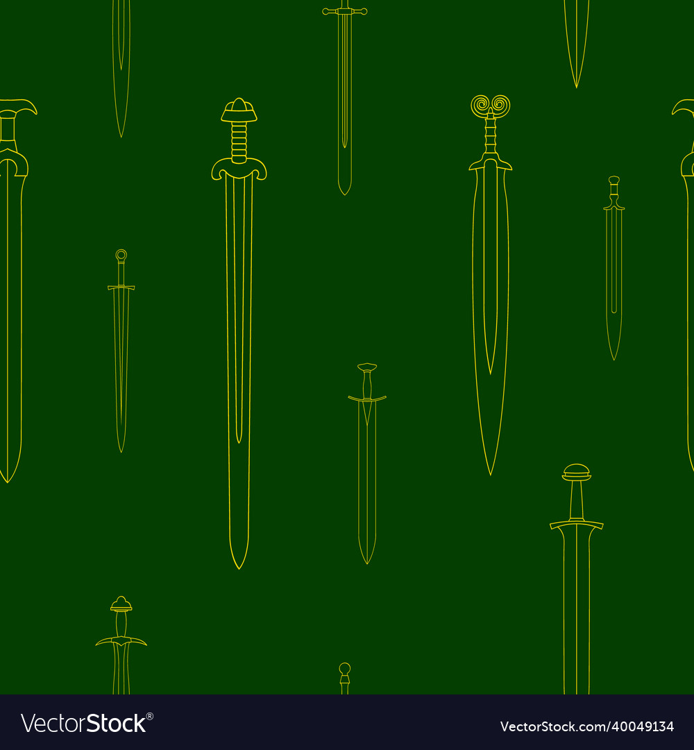 Seamless pattern with ancient swords