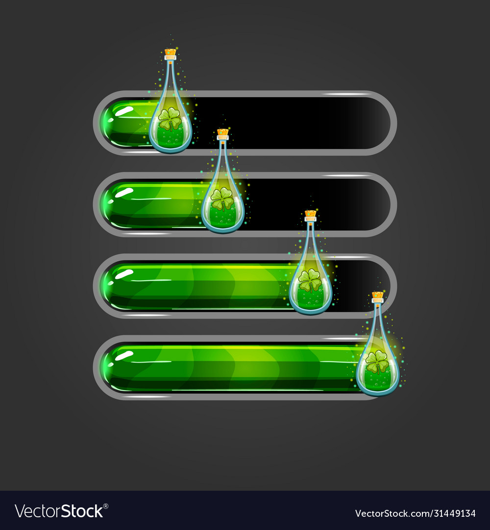 Set bar downloader with elixir bottles vector image Set bar downloader with elixir bottles