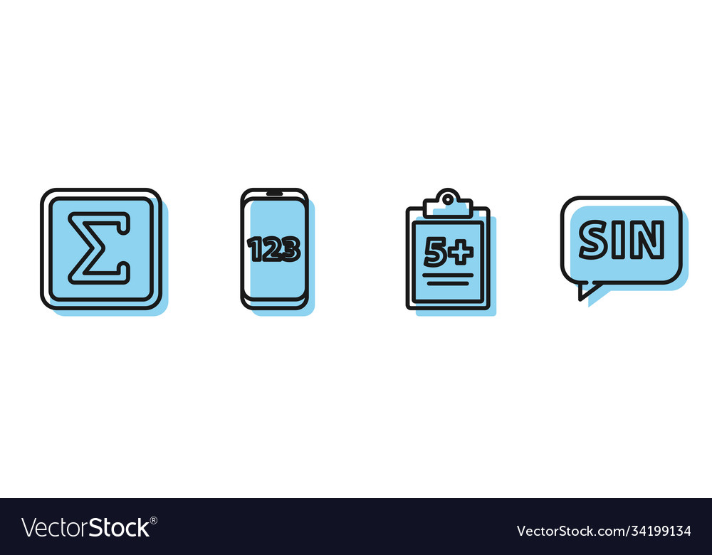 Set line mathematics function sine geometric vector image Set line mathematics function sine geometric