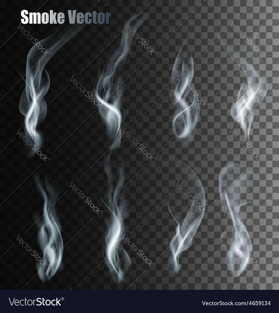 Premium Vector  Set of several realistic transparent smoke or