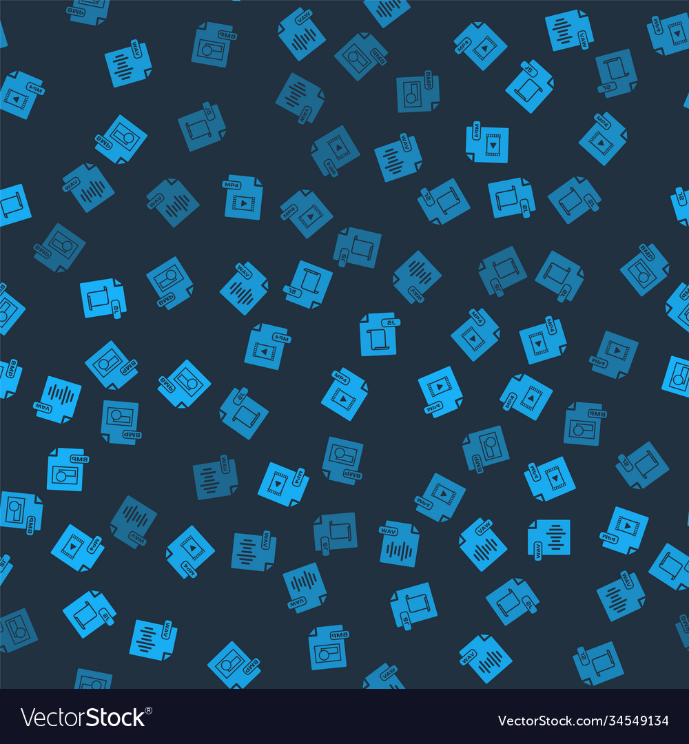 Legen Sie wav Dateidokument mp4 js und bmp auf nahtlos Vector Image Legen Sie wav Dateidokument mp4 js und bmp auf nahtlos
