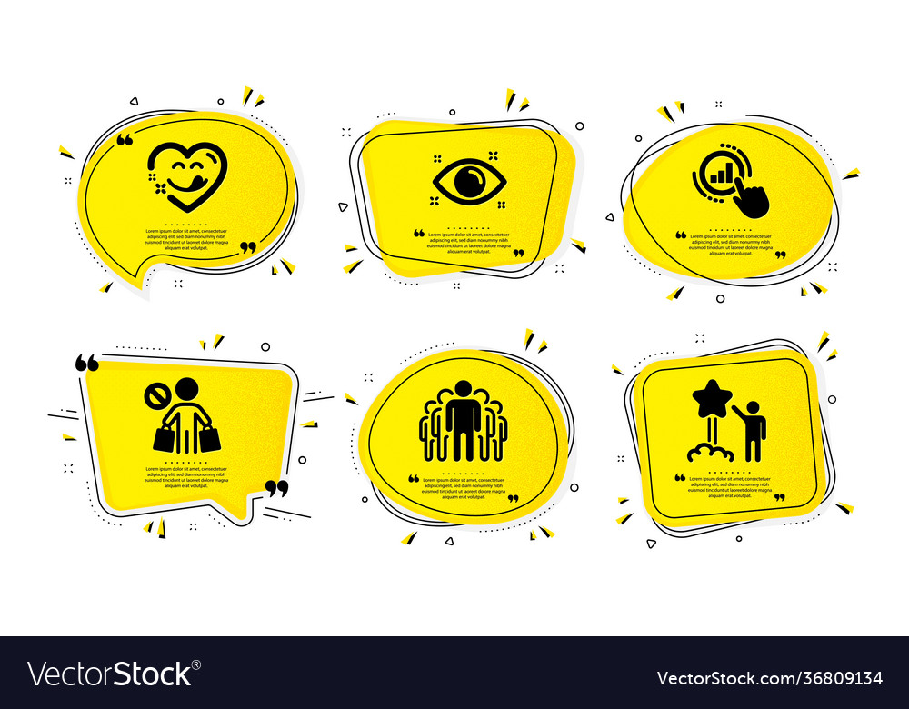 Stop shopping graph chart and group icons set Vector Image Stop shopping graph chart and group icons set