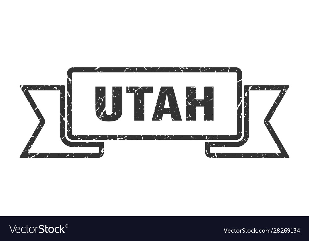 Utah ribbon black grunge band sign