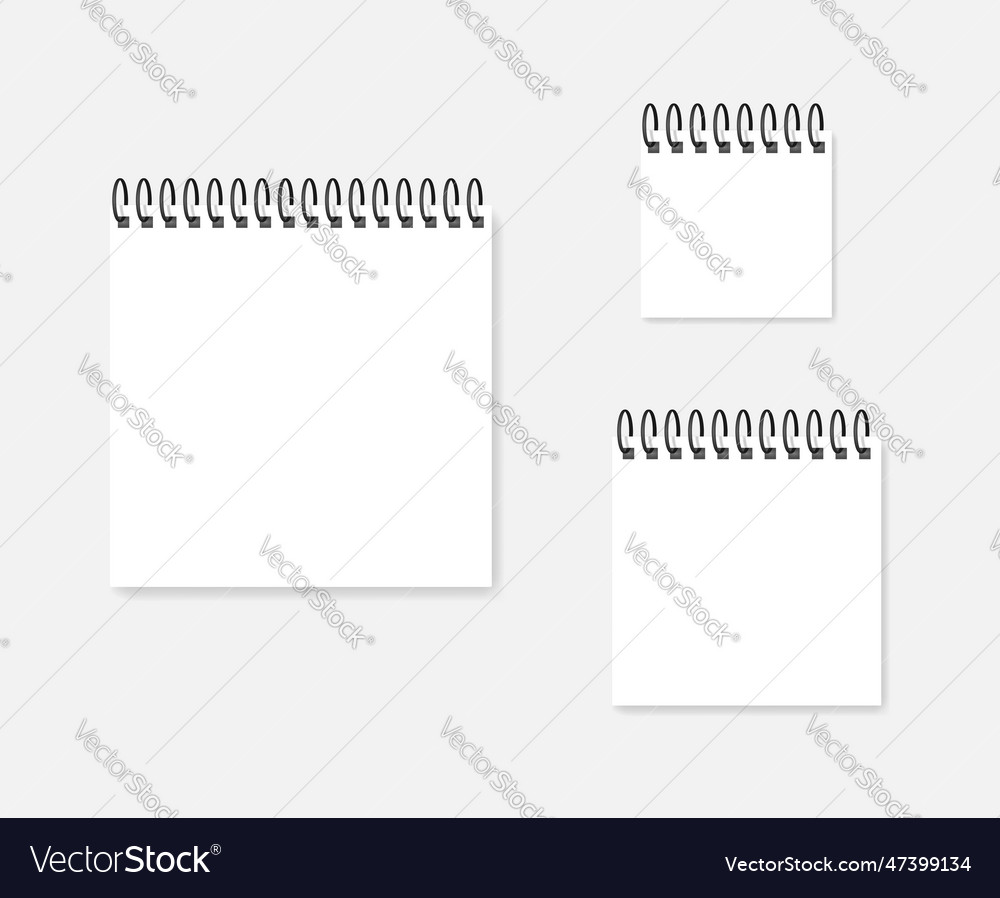 White square paper sheet with spiral - blank ring Vector Image