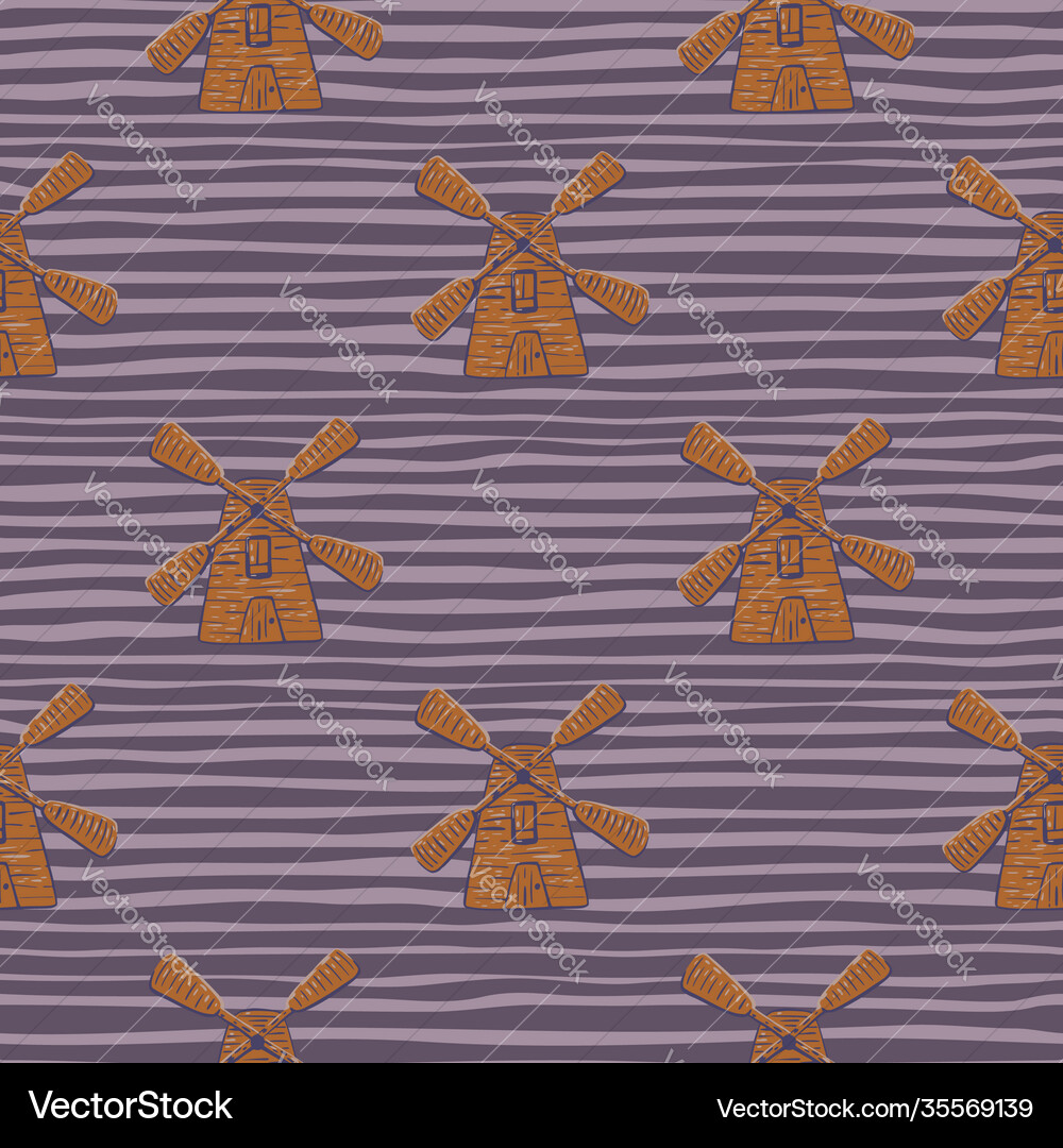 Abstract village seamless pattern with brown Vector Image