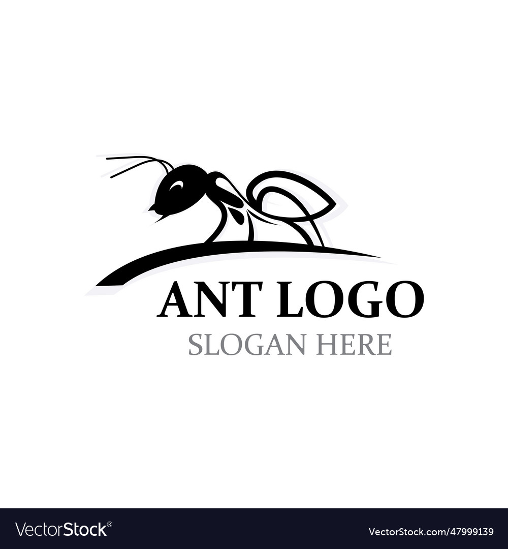 Ant logo design silhouette isolated animal ants vector image Ant logo design silhouette isolated animal ants