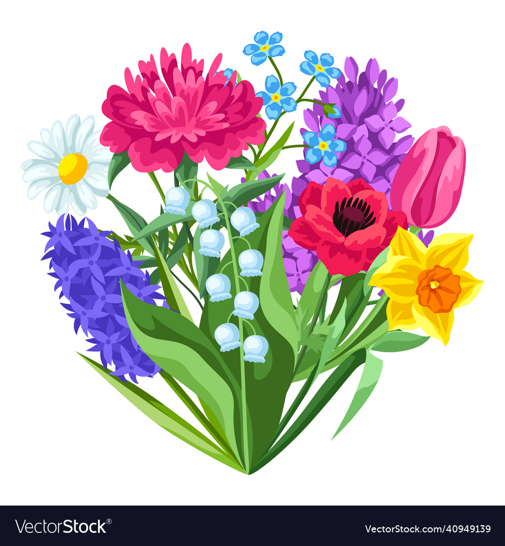 Background with spring flowers beautiful