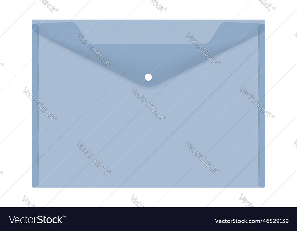 Clear plastic envelope folder with snap button