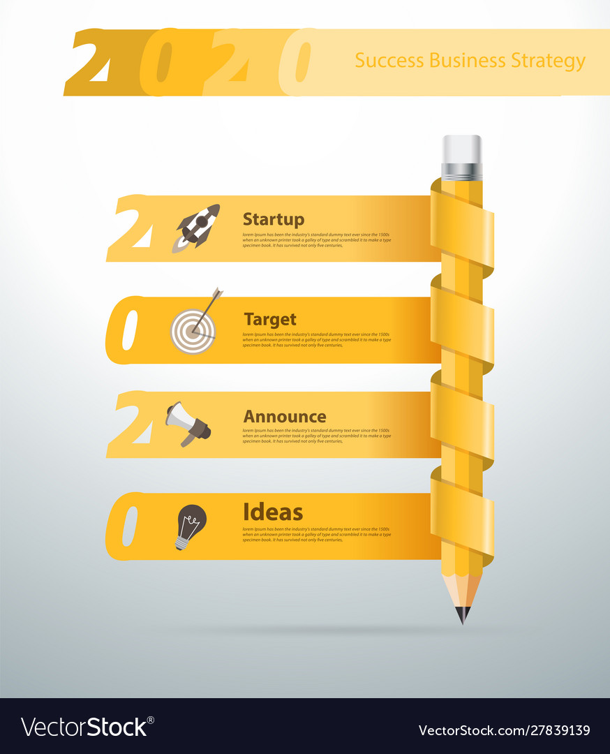Creative Pencil New Year 2020 Calendar Banner Vector Image
