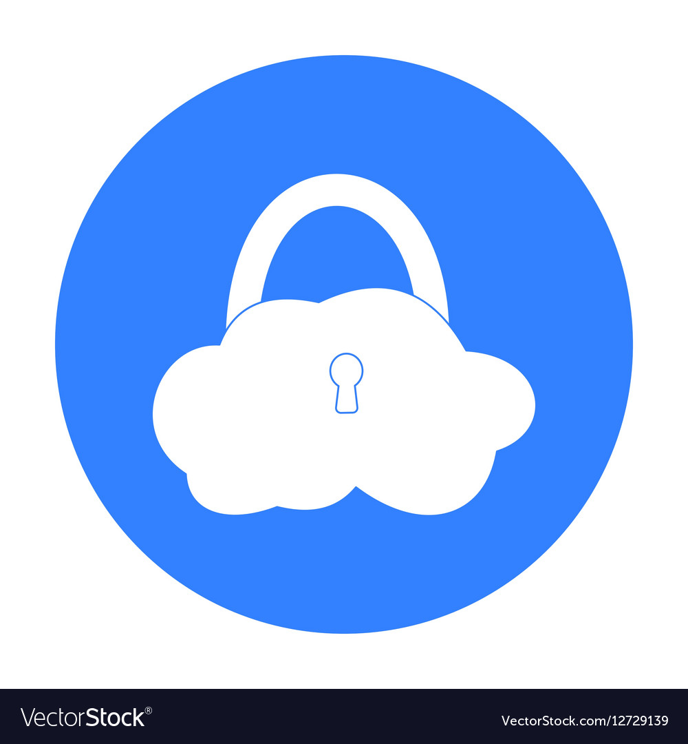 Data cloud security icon in outline style isolated