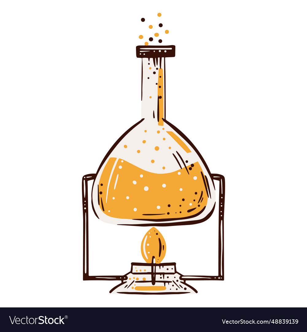 Flask on experiment Vector Image Flask on experiment
