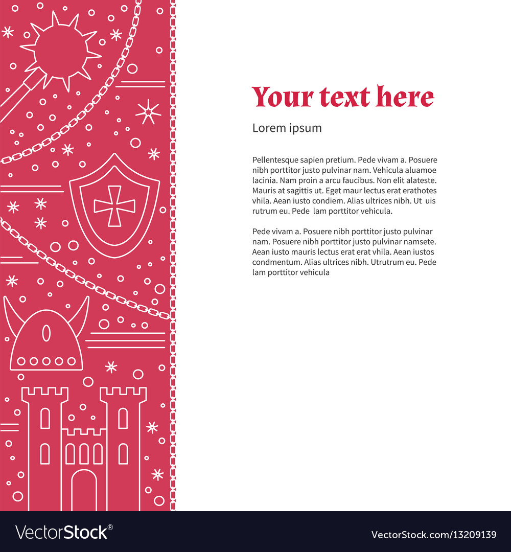 flyer poster template with medieval line icons vector image line flyer eu