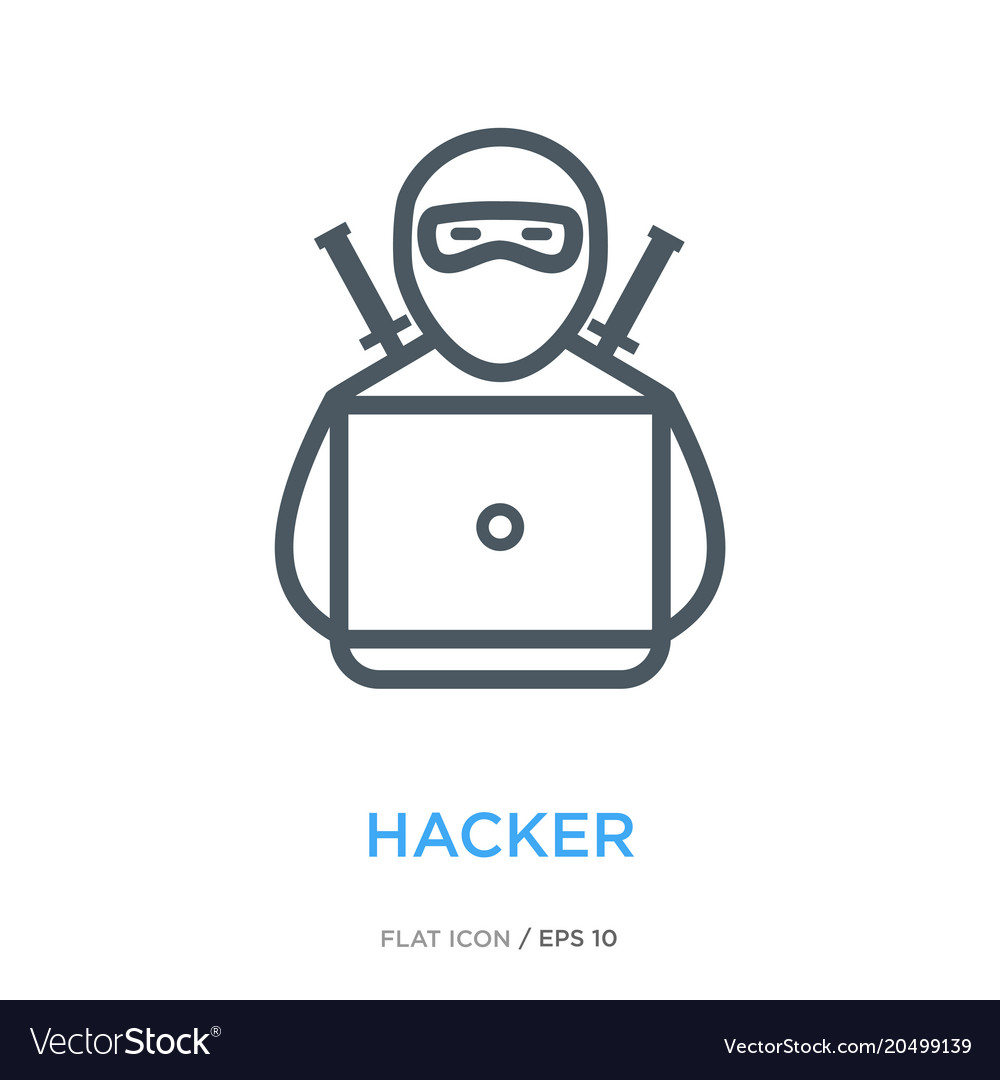 Hacker line flat icon