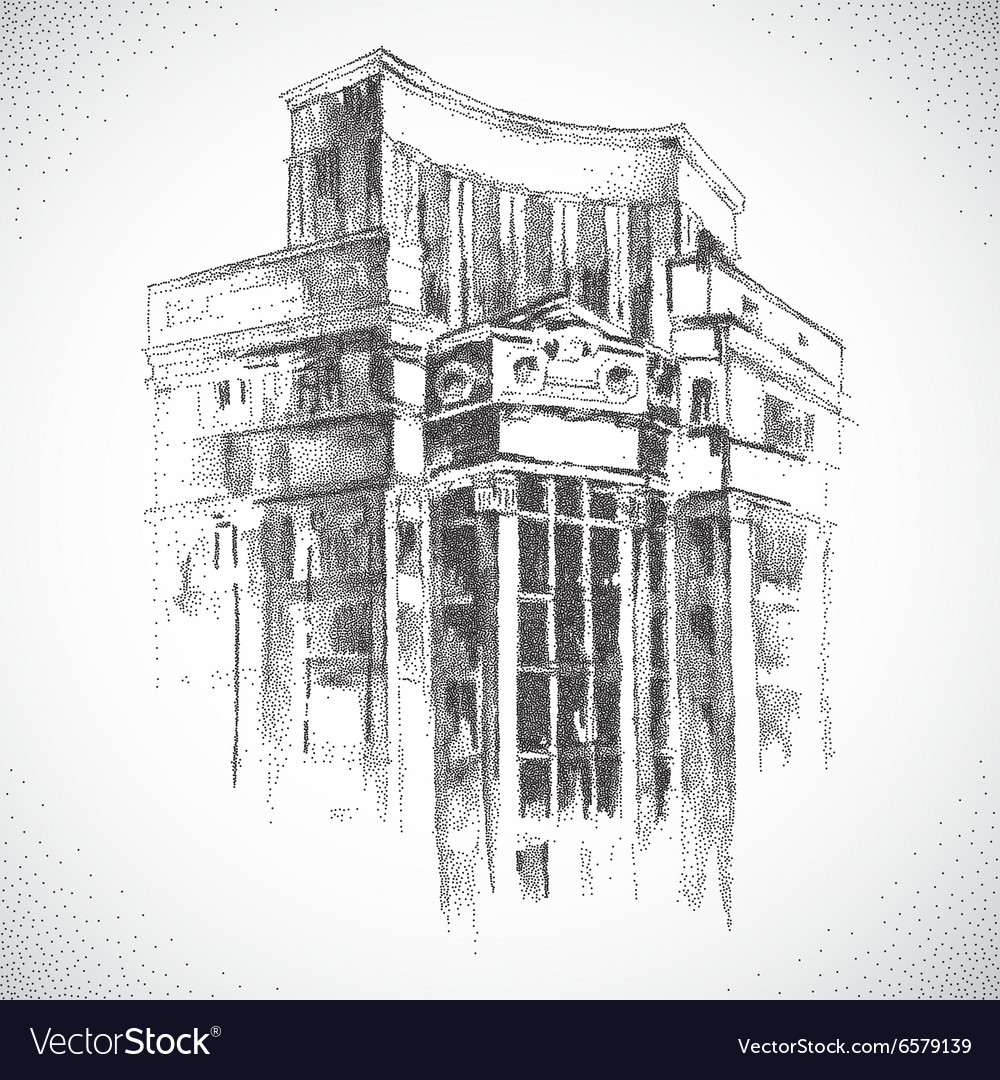 Hand drawn city building Royalty Free Vector Image